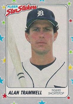 1988 Fleer Sticker Baseball Cards        029      Alan Trammell